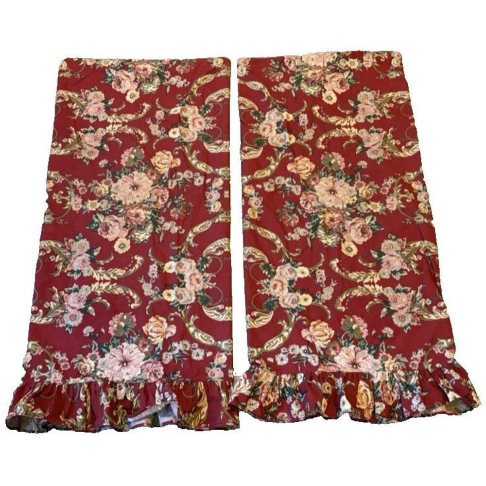 Ralph Lauren DANIELLE MARSEILLES 2 Standard PILLOWCASES Cotton Floral Ruffle
